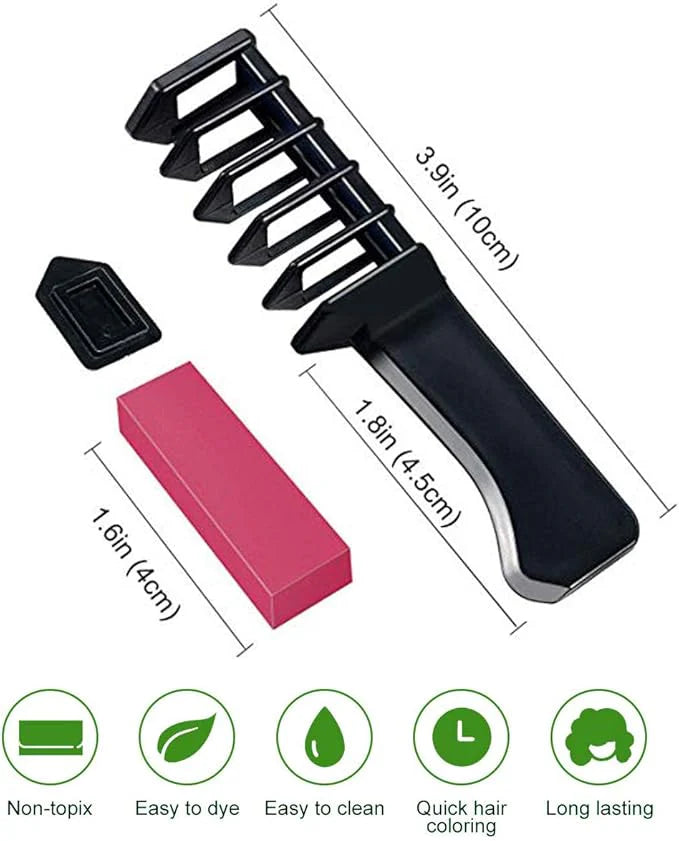 6 Pack  Hair dye comb multicolors