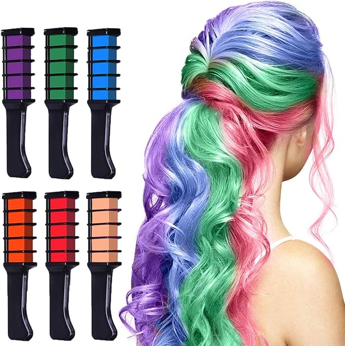 6 Pack  Hair dye comb multicolors