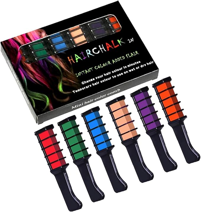 6 Pack  Hair dye comb multicolors
